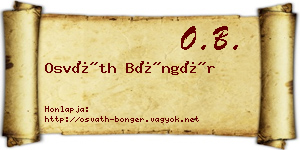 Osváth Böngér névjegykártya